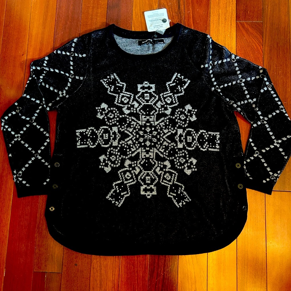 XXL Desigual Christmas Sweater black sweater snowflake